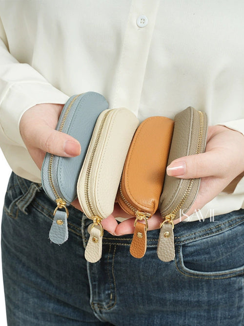 Slim Leather Zip Pouch