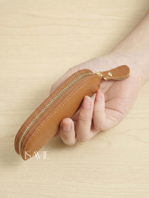 Slim Leather Zip Pouch
