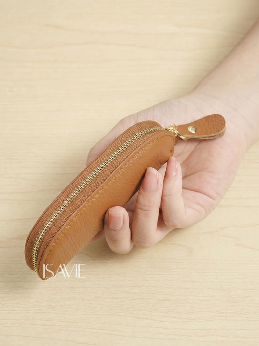 Slim Leather Zip Pouch